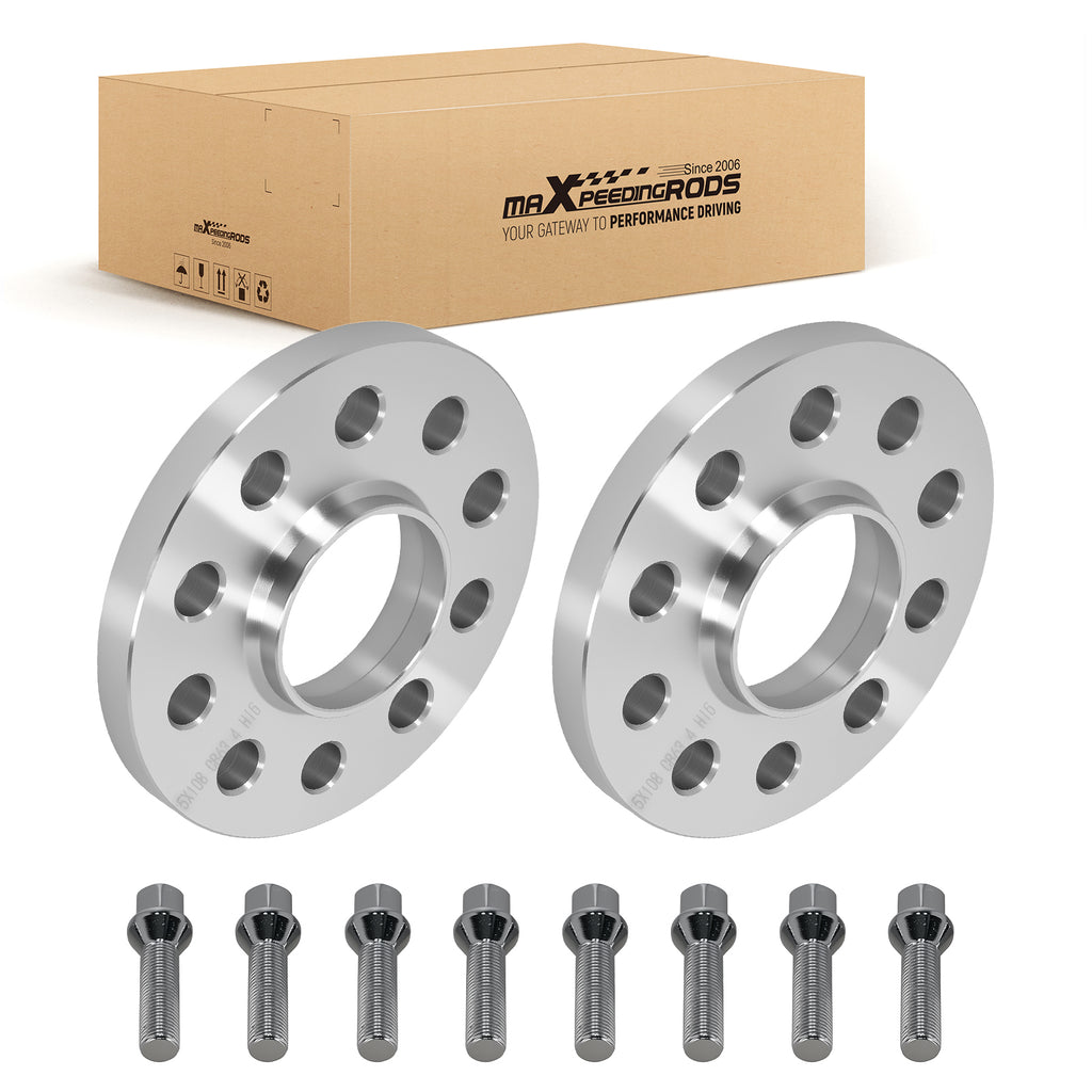 2pcs 15mm Espaciadores compatible for Volvo 5x108 CB 63.4mm Aleación Aluminio 6061-T6
