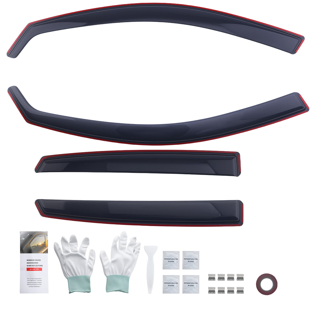 4 Pc Rain Guards Wind Deflectors geschikt voor Audi A1 2012-2018 5 Doors Acrylic