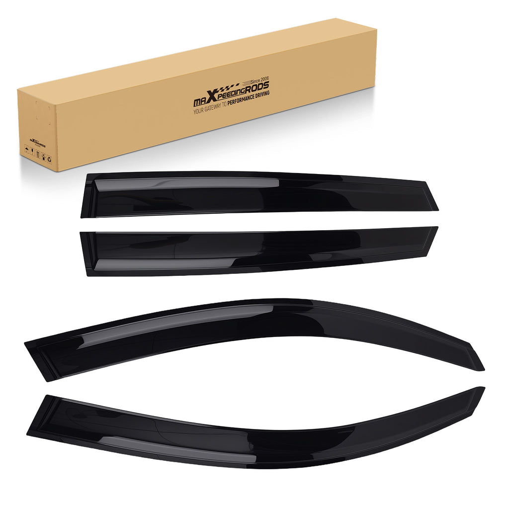 4x Rain Shield Window Visor geschikt voor AUDI Q5 MK2 2016+ Black Tinted Weather Guard Set