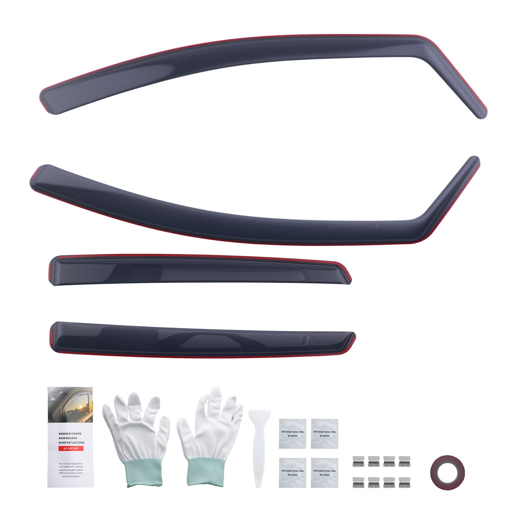 4pc Acrylic Wind Deflectors geschikt voor Ford Fiesta 5-Door 2017-2023 Rain Guards