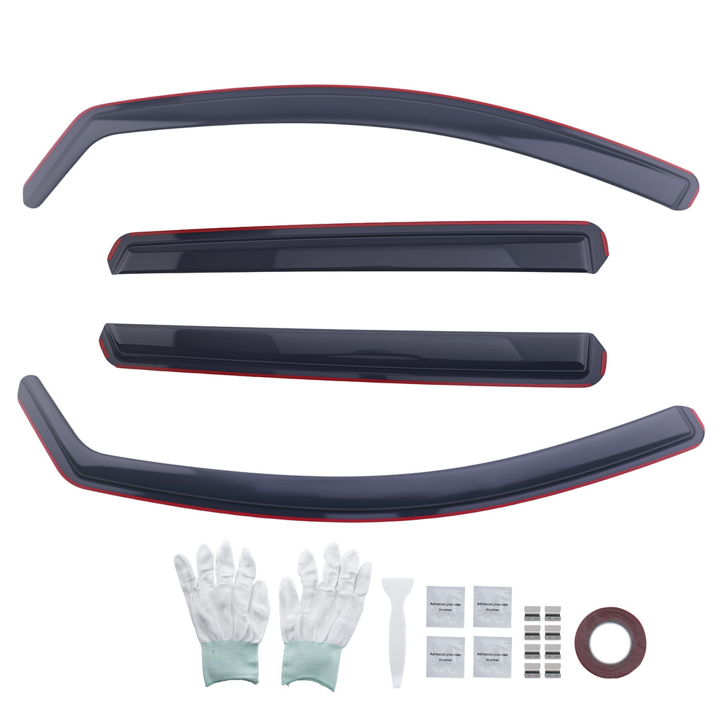 In-Channel Wind Deflectors geschikt voor Nissan Qashqai 2014-2021 Front Rear Set