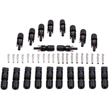 Load image into Gallery viewer, 10 pairs Male Female Wire PV Cable Connector Set Solar Panel Black MC4 30A
