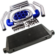 Load image into Gallery viewer, 600x300x76mm 3 Universal Aluminum Intercooler + 2.5 64mm Intercooler Pipe Kit