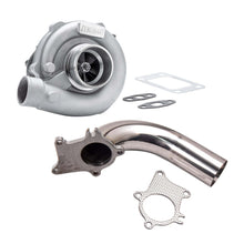 Load image into Gallery viewer, Hybrid T3/T4 T3T4 T04E .63 A/R Turbine 5-Bolt Flange Turbocharger with Downpipe