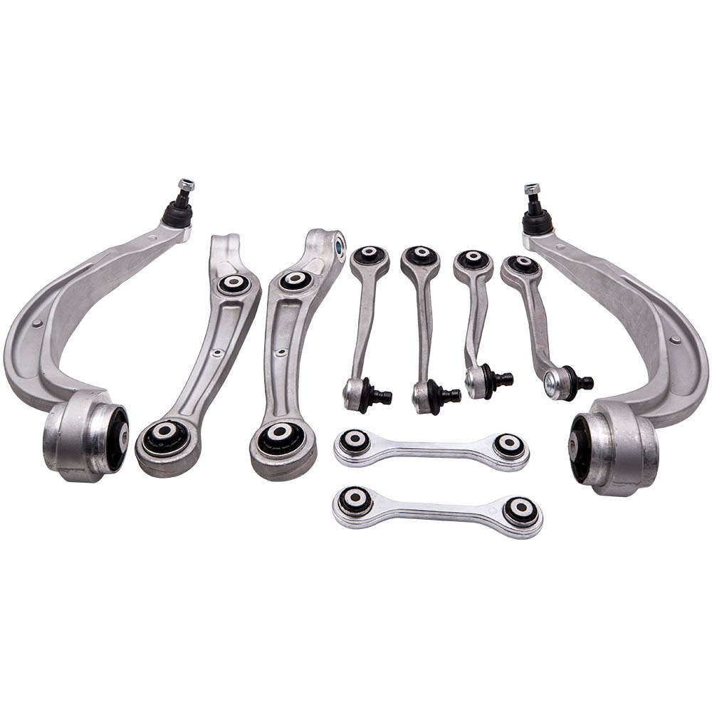 10-Piece Control Arm Kit Upper+Lower Front compatible with Audi A4 8k B8 A5 8t 07-09 8f