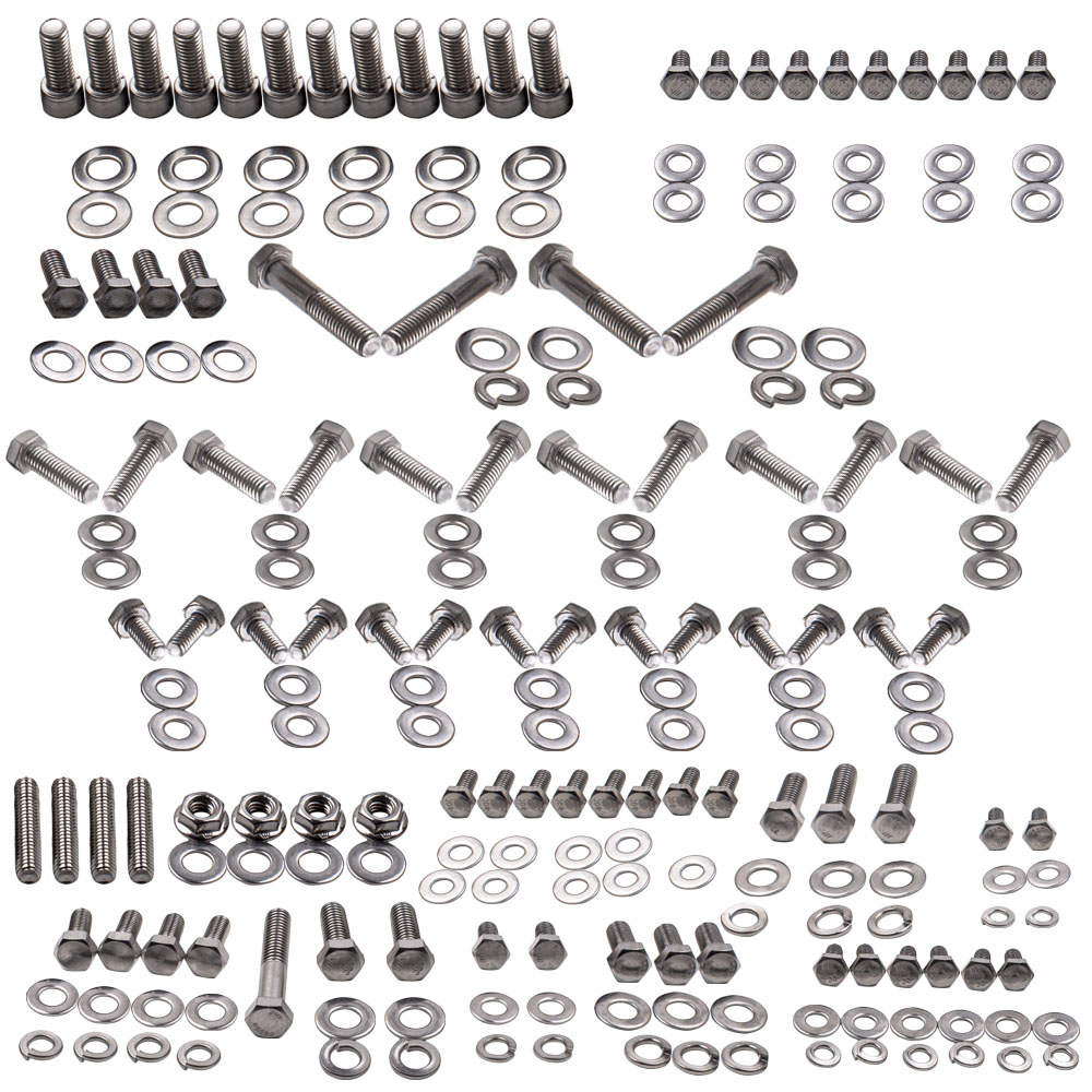 for CHEVY SBC 265 283 305 307 327 350 400 STAINLESS Engine Hex Bolt kits