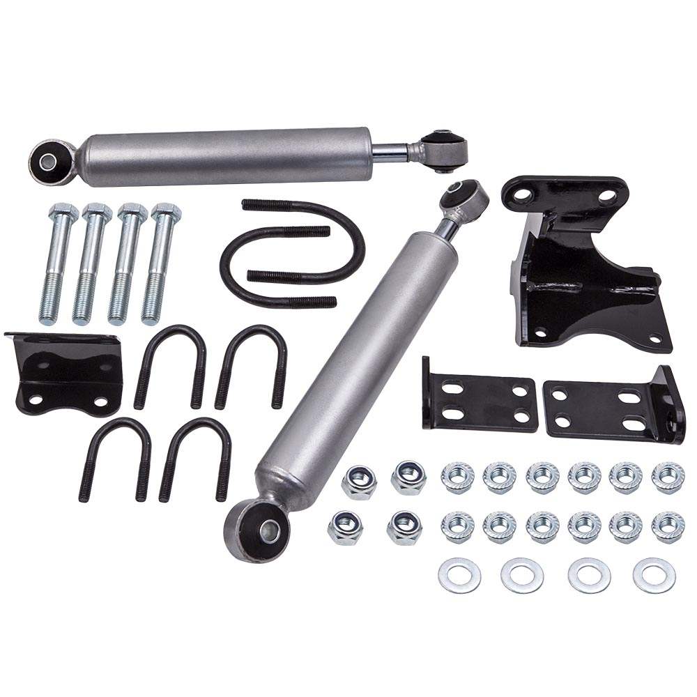 Compatible for Jeep Wrangler JK 2007 - 2017 Dual Steering Stabilizer Damper Kit