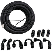 Load image into Gallery viewer, AN6 -6AN Fitting Stainless Steel Nylon Braided Oil Fuel Hose Line 20FT Kit