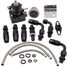 Load image into Gallery viewer, Universal AN6 Adjustable Fuel Pressure Regulator Gauge Fittings Oil Hose Kit