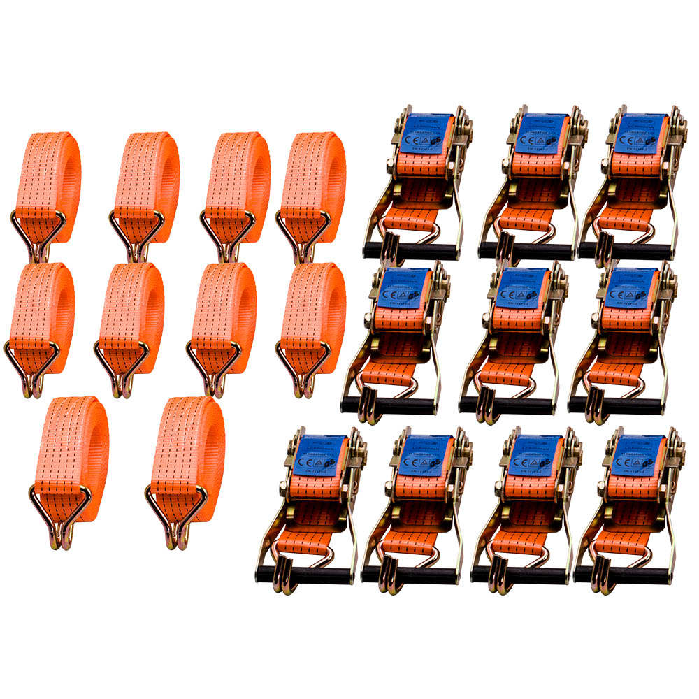 10pcs 5 meter 5000kg 50mm 4ton Heavy Duty Oversized Metal Ratchet Strap Tie Down