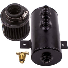 Load image into Gallery viewer, Aluminium Baffled Engine Oil Catch Can 2x AN10 Twin Port Breather Filter 750ml
