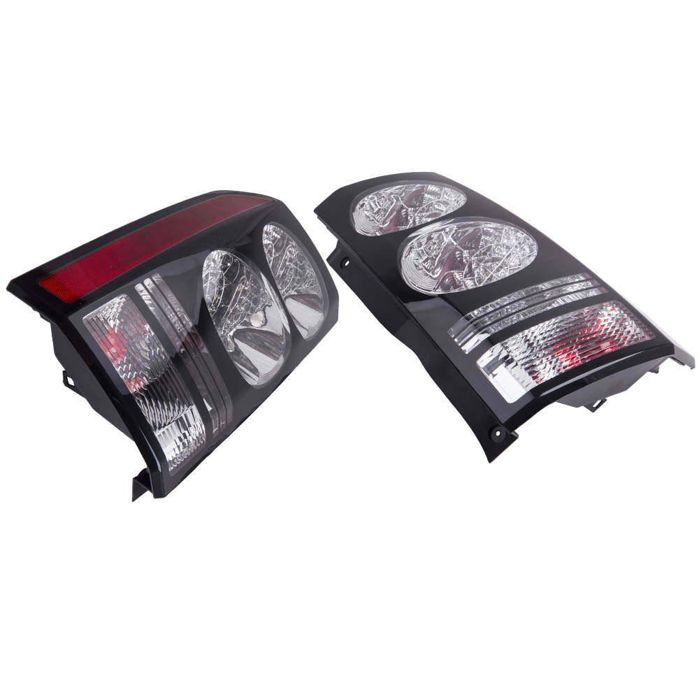 Pair Left and Right Rear Lights Tail Lights BLACK LED compatible for Land Rover Discovery 3 and 4