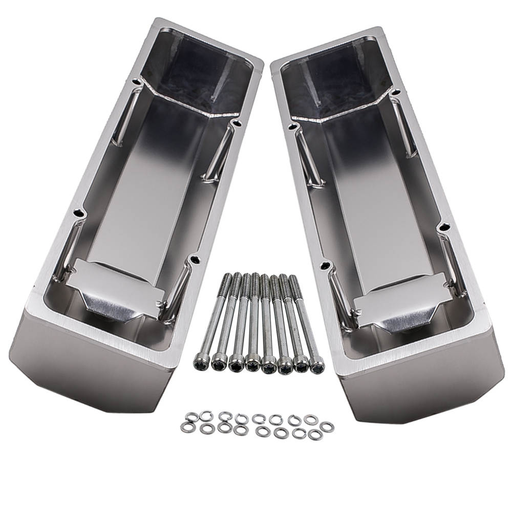 For Small Block Chevy-SATIN Fabricated Aluminum Valve Covers 58-86 SBC 283 302