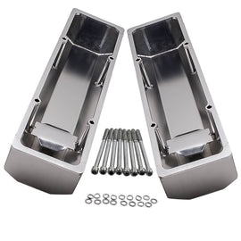 For Small Block Chevy-SATIN Fabricated Aluminum Valve Covers 58-86 SBC 283 302
